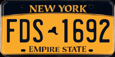 NY license plate FDS1692