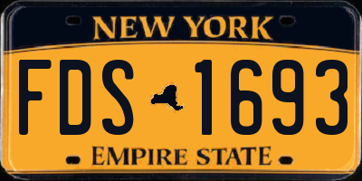 NY license plate FDS1693