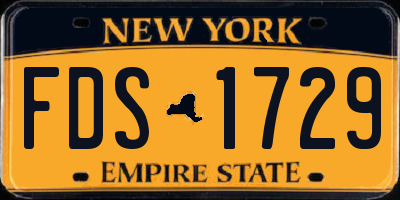 NY license plate FDS1729