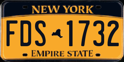 NY license plate FDS1732