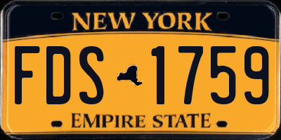 NY license plate FDS1759