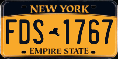 NY license plate FDS1767
