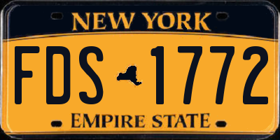 NY license plate FDS1772