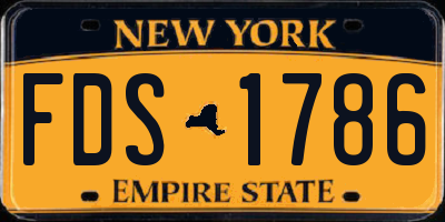 NY license plate FDS1786
