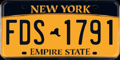 NY license plate FDS1791