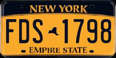 NY license plate FDS1798