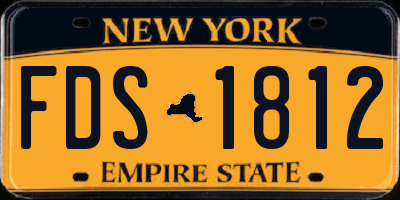 NY license plate FDS1812