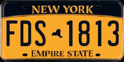 NY license plate FDS1813