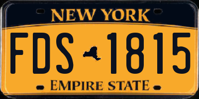 NY license plate FDS1815