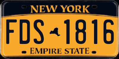 NY license plate FDS1816