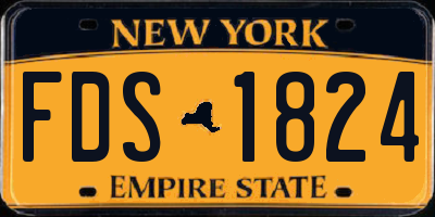NY license plate FDS1824
