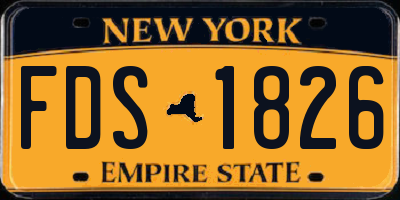 NY license plate FDS1826
