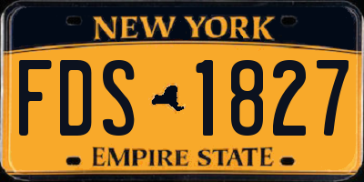 NY license plate FDS1827