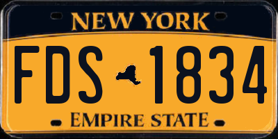 NY license plate FDS1834