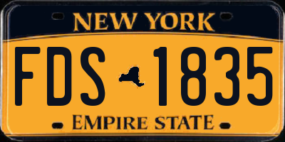 NY license plate FDS1835