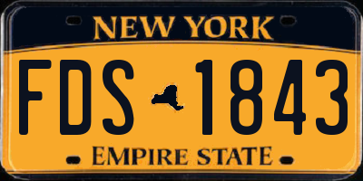 NY license plate FDS1843