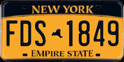 NY license plate FDS1849