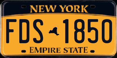 NY license plate FDS1850