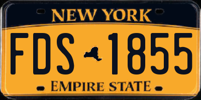 NY license plate FDS1855