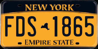 NY license plate FDS1865