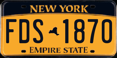 NY license plate FDS1870