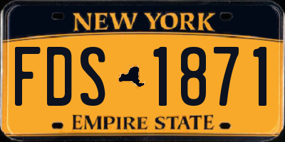 NY license plate FDS1871
