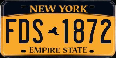 NY license plate FDS1872