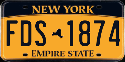 NY license plate FDS1874