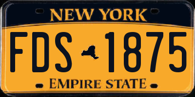 NY license plate FDS1875