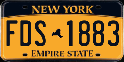 NY license plate FDS1883