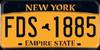 NY license plate FDS1885