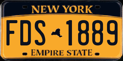 NY license plate FDS1889