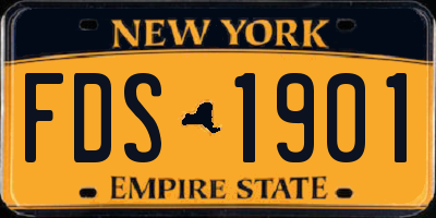NY license plate FDS1901