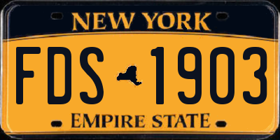 NY license plate FDS1903