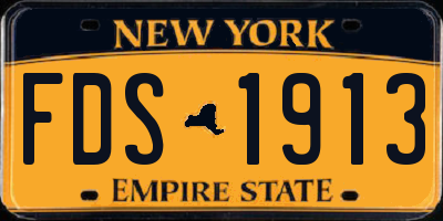 NY license plate FDS1913