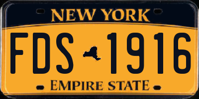 NY license plate FDS1916