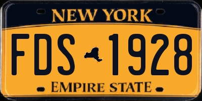 NY license plate FDS1928