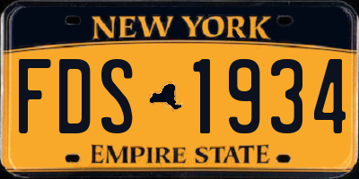 NY license plate FDS1934