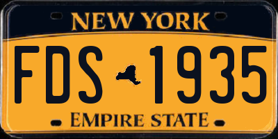 NY license plate FDS1935