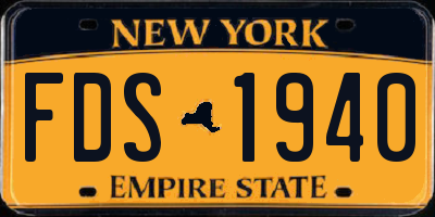 NY license plate FDS1940