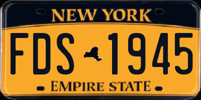 NY license plate FDS1945