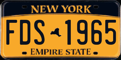NY license plate FDS1965