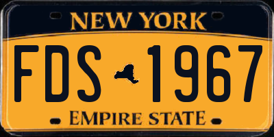 NY license plate FDS1967