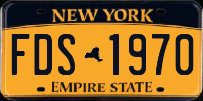 NY license plate FDS1970