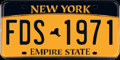 NY license plate FDS1971