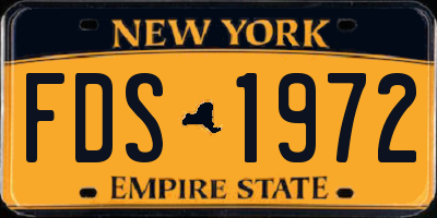 NY license plate FDS1972