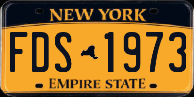NY license plate FDS1973