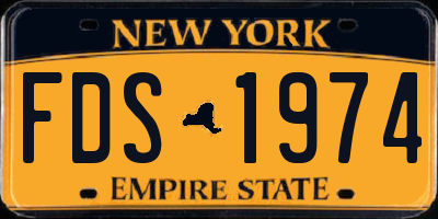 NY license plate FDS1974