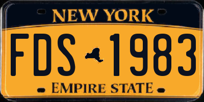 NY license plate FDS1983