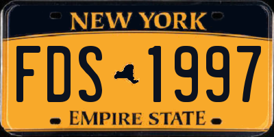 NY license plate FDS1997